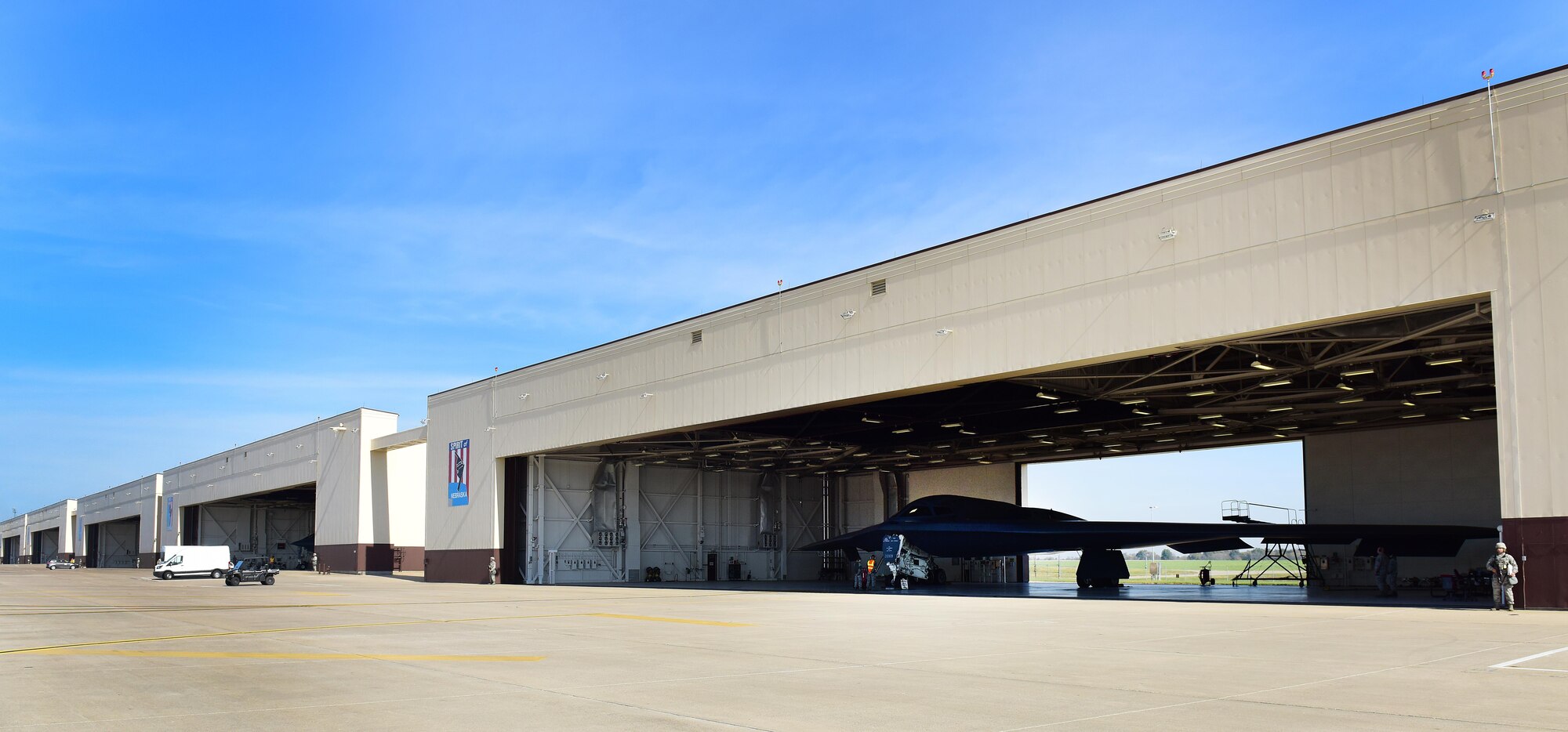 A B-2 Spirit aircraft stands ready during Global Thunder 17 at Whiteman Air Force Base, Mo., Oct. 27, 2016. Global Thunder is an annual command and control exercise designed to train U.S. Strategic Command forces and assess joint operational readiness