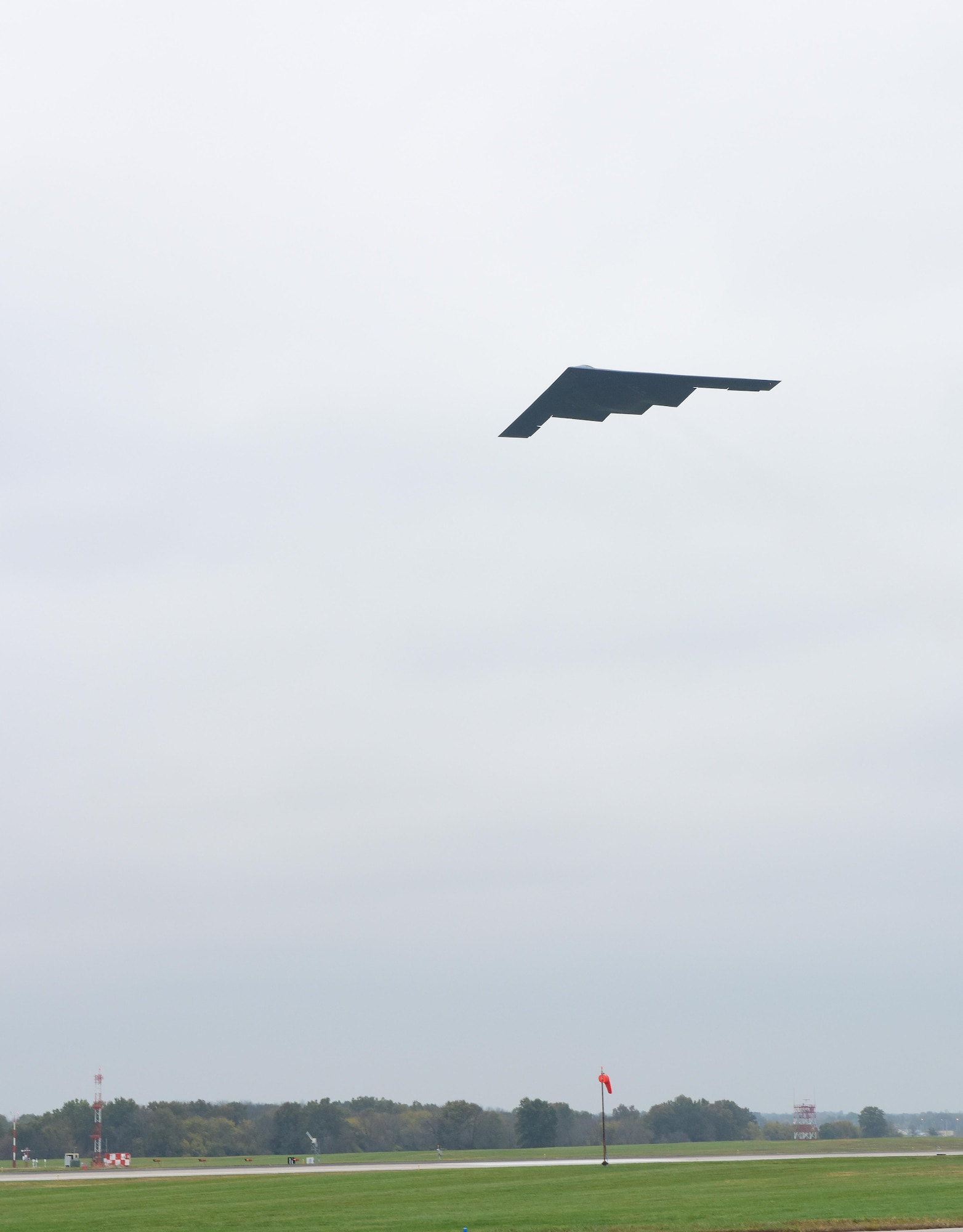 A U.S. Air Force B-2 Spirit assigned to Air Force Global Strike Command (AFGSC) takes off from the runway at Whiteman Air Force Base, Mo., Oct 30, 2016, during exercise Global Thunder 17. AFGSC supports U.S. Strategic Command's (USSTRATCOM) global strike and nuclear deterrence missions by providing strategic assets, including bombers like the B-52 and B-2, to ensure a safe, secure, effective and ready deterrent force. Global Thunder is an annual training event that assesses command and control functionality in all USSTRATCOM mission areas and affords component commands a venue to evaluate their joint operational readiness.(U.S. Air Force photo by Senior Airman Joel Pfiester)