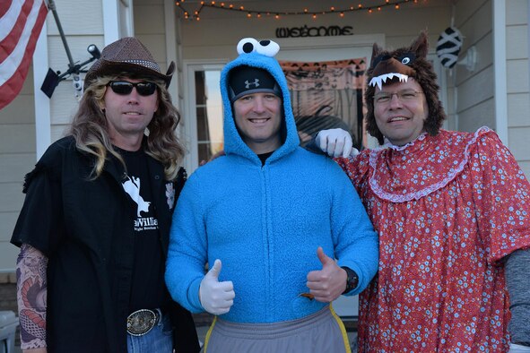 Airmen and family members celebrated Halloween Oct. 31, 2016, at Malmstrom Air Force Base, Mont. Team Malmstrom trick-or-treated while dressed up in an array of costumes. The base provided a hay ride, food, beverages and candy for all of the attendees. (U.S. Air Force photo/Airman 1st Class Daniel Brosam)