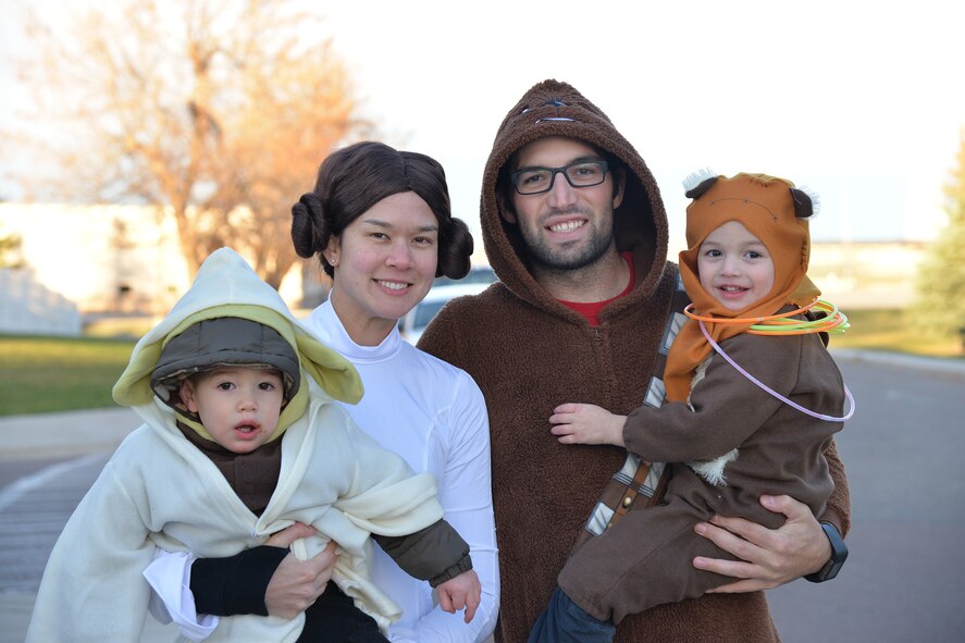 Airmen and family members celebrated Halloween Oct. 31, 2016, at Malmstrom Air Force Base, Mont. Team Malmstrom trick-or-treated while dressed up in an array of costumes. The base provided a hay ride, food, beverages and candy for all of the attendees. (U.S. Air Force photo/Airman 1st Class Daniel Brosam)