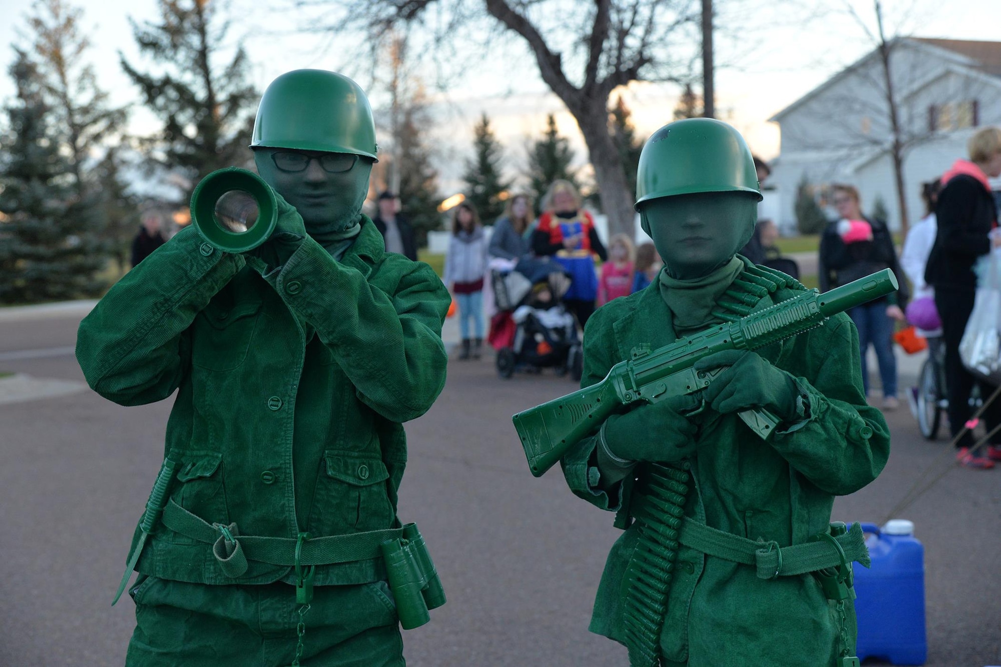 Airmen and family members celebrated Halloween Oct. 31, 2016, at Malmstrom Air Force Base, Mont. Team Malmstrom trick-or-treated while dressed up in an array of costumes. The base provided a hay ride, food, beverages and candy for all of the attendees. (U.S. Air Force photo/Airman 1st Class Daniel Brosam)