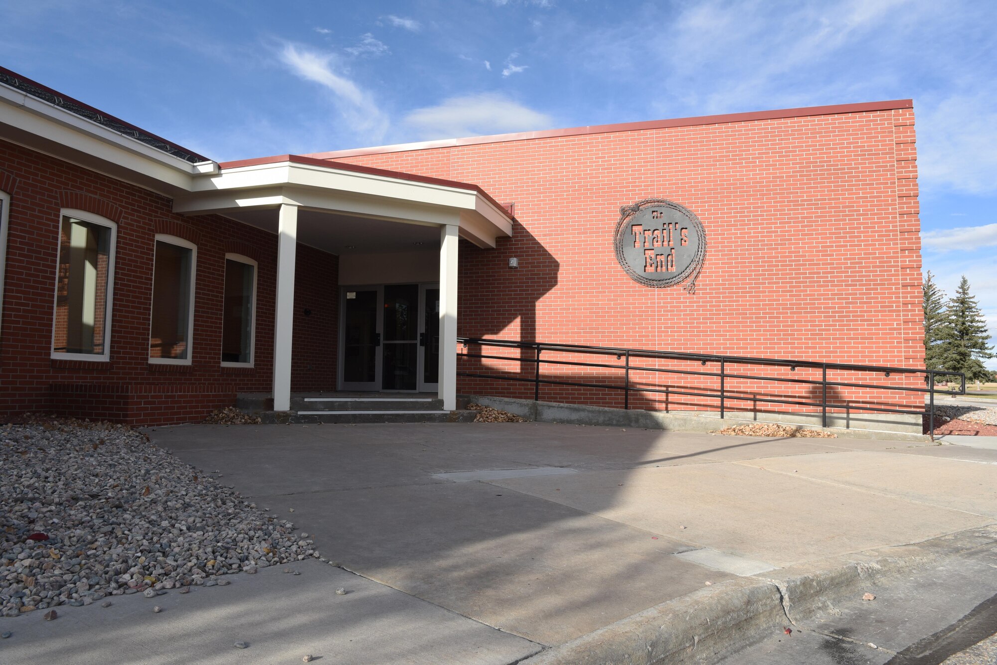 The Trail’s End, the venue for many 90th Missile Wing events, sits near the gate at F.E. Warren Air Force Base, Wyo., Nov. 1, 2016. The Trail’s End reopened in April and has undergone many renovations. (U.S. Air Force photo by Airman 1st Class Breanna Carter)