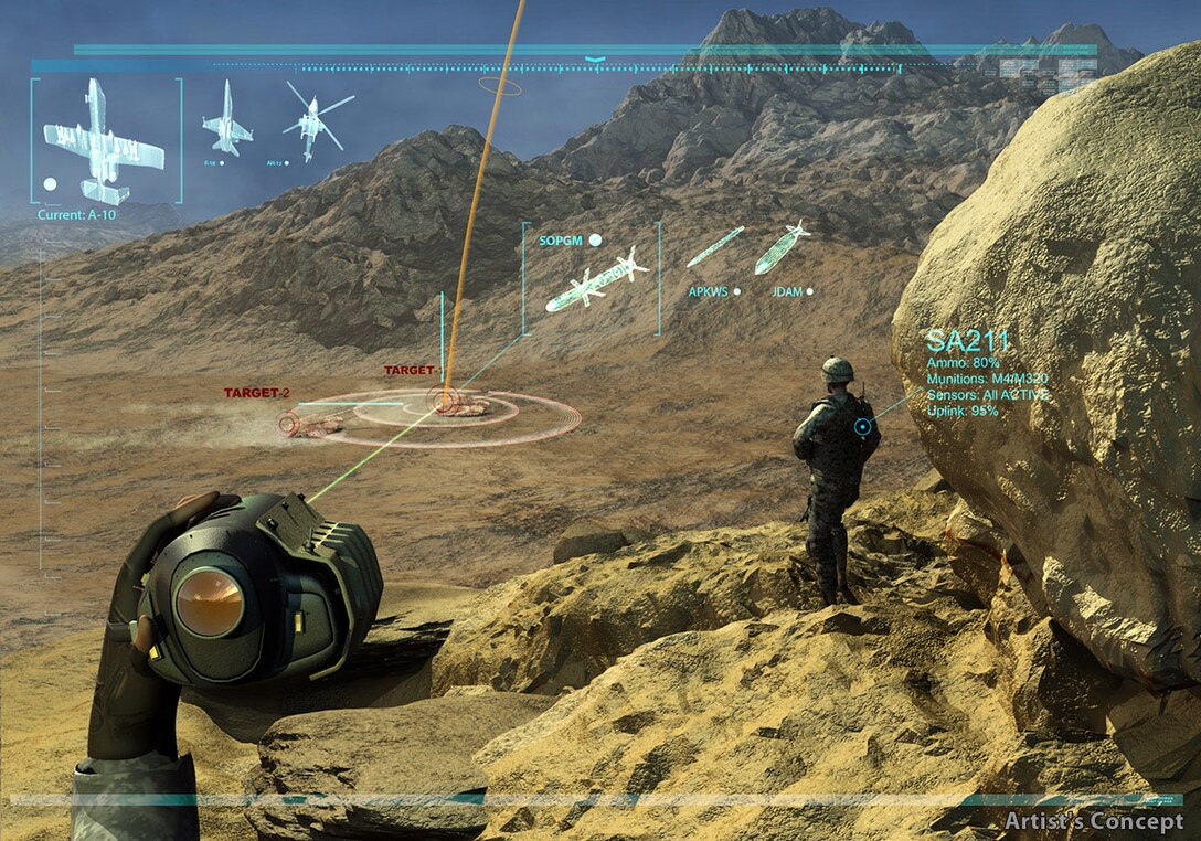 The Defense Advanced Research Projects Agency created the Persistent Close Air Support program in July 2010 to fundamentally increase capabilities for providing air support for ground forces. DoD graphic