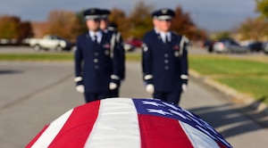 Members of the Whiteman Air Force Base Honor Guard practice a six-man funeral ceremony at Whiteman Air Force Base, Mo., Nov. 2, 2016. Made up of members from different units throughout the base, the Whiteman Honor Guard performs funeral and military honors in support of 99 counties in Missouri and 19 counties in Kansas, covering more than 70,000 square miles, one of the biggest areas of responsibility in all of Air Force Global Strike Command. (U.S. Air Force photo by Senior Airman Joel Pfiester)