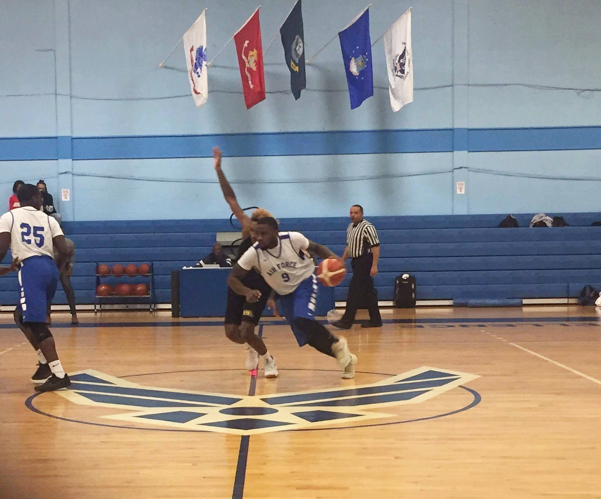playing basketball in air force ones