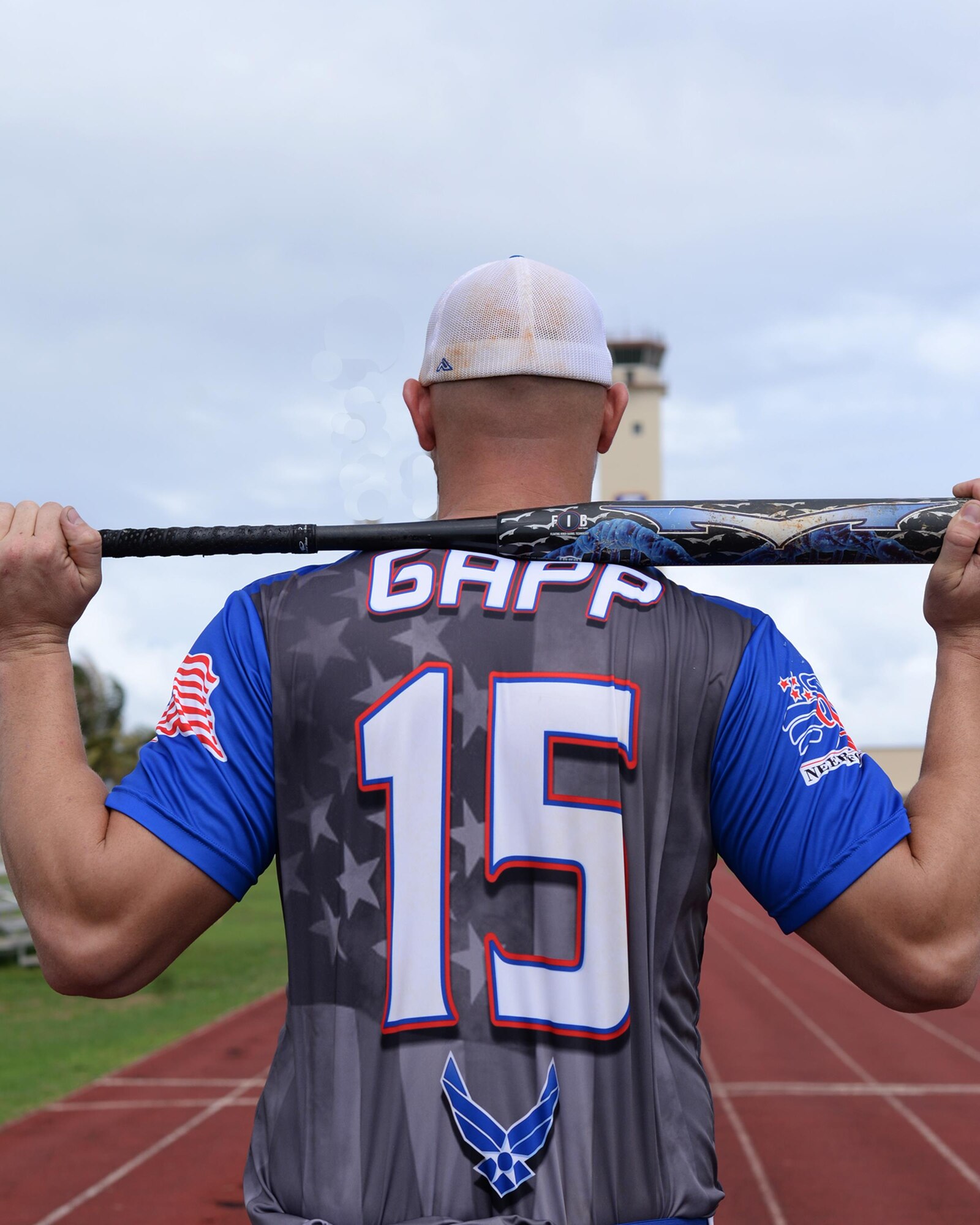 Staff Sgt. Garrett Gapp, 36th Maintenance Squadron, NCO in charge of maintenance flight, poses for a photo Oct. 31, 2016 at Andersen Air Force Base, Guam. Gapp was selected out of 51 applicants to try-out and was one of 23 men to make the All-Air Force Men’s Slow Pitch Softball Team this year as a first basemen. The team brought home the silver medal this year with a record of 5-4. (U.S. Air Force photo by Senior Airman Cierra Presentado/Released)