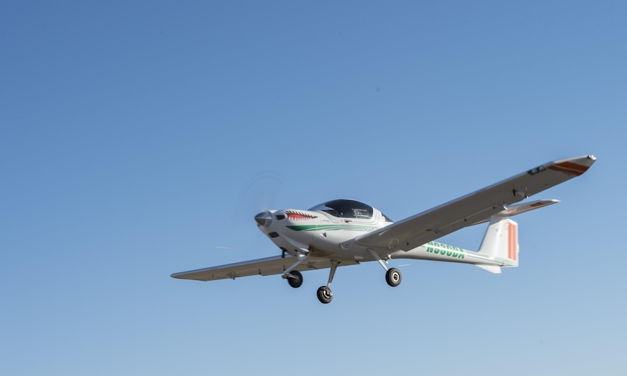 U. S. Air Force Master Sgt. Alex, a student in the Enlisted Pilot Initial Class, takes off in a DA-20 Katana to become one of the first enlisted Airmen in six decades to complete solo flights during Initial Flight Training at Pueblo Memorial Airport, Pueblo, Colorado, Nov. 3, 2016. Air Force officials selected 12 active-duty Airmen for EPIC.  After IFT completion, each EPIC student will progress through the RPA Instrument Qualification Course and RPA Fundamentals Course at Joint Base San Antonio-Randolph, Texas, and the Basic Qualification Training at Beale Air Force Base, California.  The entire training program spans almost a full year.   (U.S. Air Force photo by Staff Sgt. Cory Payne)