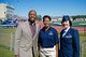 Col. Jeanine McAnaney, 315th Airlift Wing vice commander, along with Sen.Tim Scott, United States Senate, and Maj. Kimberly Champagne, Charleston Southern University recruiting flight commander, pose for a picture after the coin toss for the CSU football game Nov. 5, 2016, at the CSU Buccaneer stadium. The invitation was extended to the Air Force Reserve wing to honor service members for Veterans Day and reinforce their connection in the community. After the opening ceremonies, McAnaney met with several students, spectators and distinguished guests while enjoying the football game between CSU and Garner-Webb University.