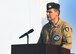 Col. Flavio Danielis, Italian Detachment senior officer at the Combined Air Operations Center, speaks during the Italian Armed Forces Day ceremony at Al Udeid Air Base, Qatar Nov. 4, 2016. The Italian Detachment, as well as representatives from Qatar, Air Forces Central Command, the 379th Air Expeditionary Wing and other agencies, gathered at the Memorial Plaza to commemorate the day of remembrance and to give their time and thanks to those who served and currently serve in the Armed Forces. (U.S. Air Force Photo by Senior Airman Miles Wilson)
