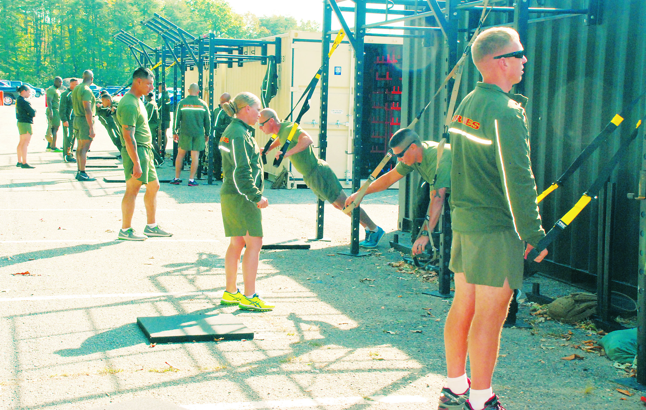 Marines Using TRX Suspension Training