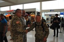 Members of the 271st HRC Casualty Liaison Team were welcomed back to the island by 1st Mission Support Leadership after their deployment to Afghanistan on November 4.