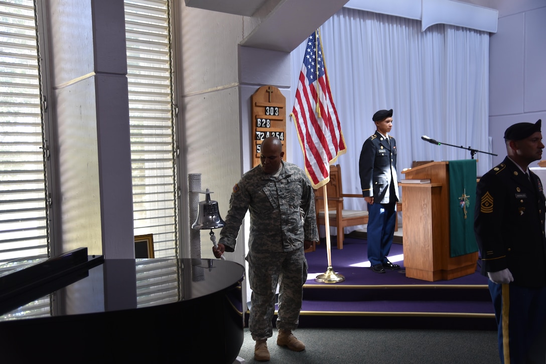Army Reserve Soldiers from the 301st Military Police Company, family and friends gathered at the Fort Buchanan Chapel for a Memorial Service in honor of Sgt. Anthony William Bakogiannis, on November 5.
