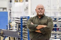 Gerald Miller, 553rd Advanced Composite Facility chief shown inside the industrial work space he oversees at the Oklahoma City Air Logistics Complex, July 25, 2016, Tinker Air Force Base, Okla. Miller has worked at Tinker as a composite specialists since 1982 and is now in charge of the entire section. The 553rd CMMXS manufactures and maintains components for KC-135, B-1B, B-52H, E-3 and E-6 aircraft.  (U.S. Air Force photo/Greg L. Davis)