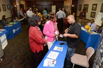 The Tinker Career Development Fair was held Oct. 26 in Bldg. 3001.  The fair, hosted by the 72nd Force Support Squadron Education & Training Section, provided 325 Tinker employees an opportunity to visit with 16 colleges, universities and career technology centers. There were also 9 workplace enhancement services provided that included Civilian Training, the Education Services Center, Curriculum Development, Special Emphasis Programs, Affirmative Employment Programs, the Chapel, Junior Force Council, Civilian Mentoring Council, and the Sexual Assault Prevention and Response Program. (Air Force photo by Kelly White) 