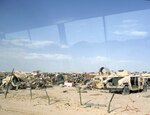 Recon yards at an Afghan National Army camp where vehicles would be collected to start the DEMIL process.
Photos by Navy Cmdr. Orlando Lorié