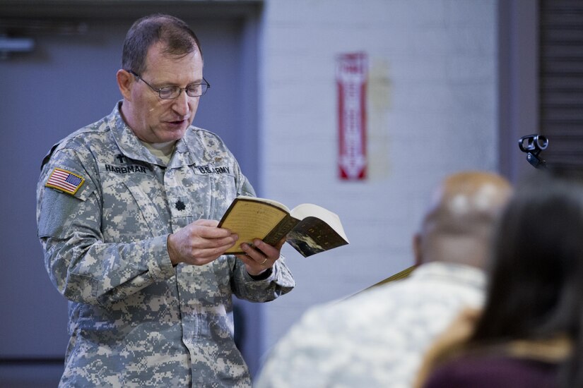 LOS ANGELES, Calif. (November 6, 2016) - 
Chaplain (LTC Ret.) Graham Harbman, 311th Expeditionary Sustainment Command, retires after thirty one years of military service. Harbman started his military career as a Navy helicopter pilot for 14 years. He joined the Army’s Chaplain Corps when he felt a desire for helping service members find hope. “There’s something special about walking along someone amidst tragedy, and helping them find that hope to carry on,” said Harbman.
(U.S. Army Photo by Cpl. Timothy Yao)