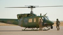 U.S. Marine Corps Gen. Joseph Dunford, chairman of the Joint Chiefs of Staff, sits in a UH-1N Iroquois at Minot Air Force Base, N.D., Nov. 2, 2016. During his visit, Dunford flew with the 54th Helicopter Squadron to a 91st Missile Wing launch facility and missile alert facility. (U.S. Air Force photo/Airman 1st Class J.T. Armstrong)