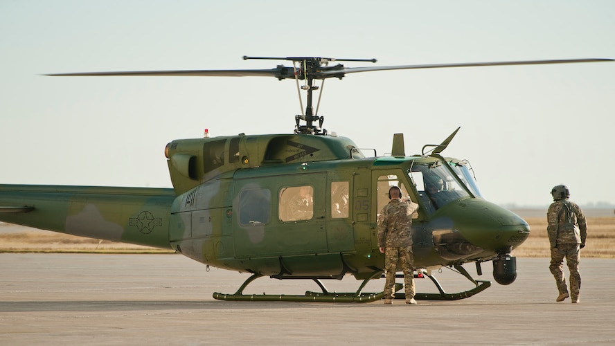 U.S. Marine Corps Gen. Joseph Dunford, chairman of the Joint Chiefs of Staff, sits in a UH-1N Iroquois at Minot Air Force Base, N.D., Nov. 2, 2016. During his visit, Dunford flew with the 54th Helicopter Squadron to a 91st Missile Wing launch facility and missile alert facility. (U.S. Air Force photo/Airman 1st Class J.T. Armstrong)
