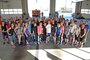 Tony Horton, celebrity fitness trainer and creator of the P90X home workout program, conducts an exercise session for 60 Airmen and dependents Nov. 3, 2016, at Roland R. Wright Air National Guard Base. Horton has conducted 51 morale visits at military installations around the globe,spreading his message of resiliency and healthy lifestyle management. (U.S. Air National Guard photo by Tech. Sgt. Amber Monio/Released)