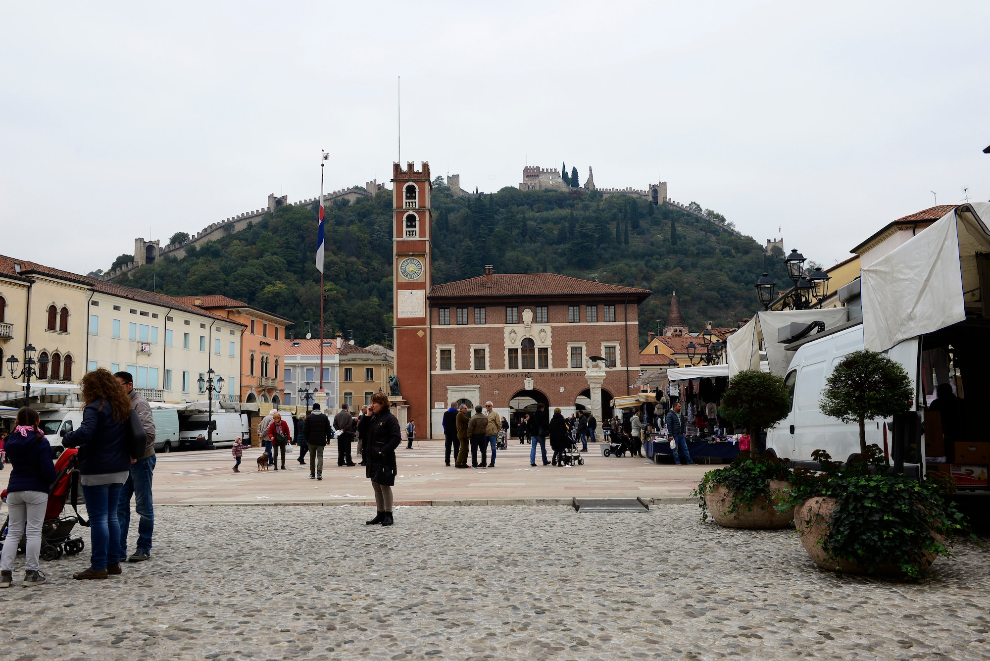 The city center of Marostica, Italy is inlaid with a giant chessboard where a living chess event is played every other year. The city also hosts an annual spring cherry festival. (U.S. Air Force photo by Staff Sgt. Krystal Ardrey/Released)