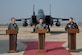 Royal Air Force Air Chief Marshal Sir Stephen Hillier, the RAF chief of air staff; Lt. Gen. Won, In-Choul, the South Korean Air Force Operations Command commander; and Lt. Gen Thomas W. Bergeson, 7th Air Force commander, participate in a media event for Invincible Shield at Osan Air Base, South Korea, Nov. 8, 2016. The RAF, U.S. and South Korean air forces participated in Invincible Shield, a combined interoperability exchange. It was the RAF’s largest deployment of equipment and personnel to the Korean Peninsula since the 1950s. (U.S. Air Force photo/Senior Airman Dillian Bamman)