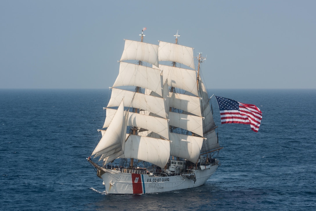 The Barque Eagle is the only active commissioned sailing vessel in American military service. (U.S. Coast Guard photo by Auxiliarist David Lau)