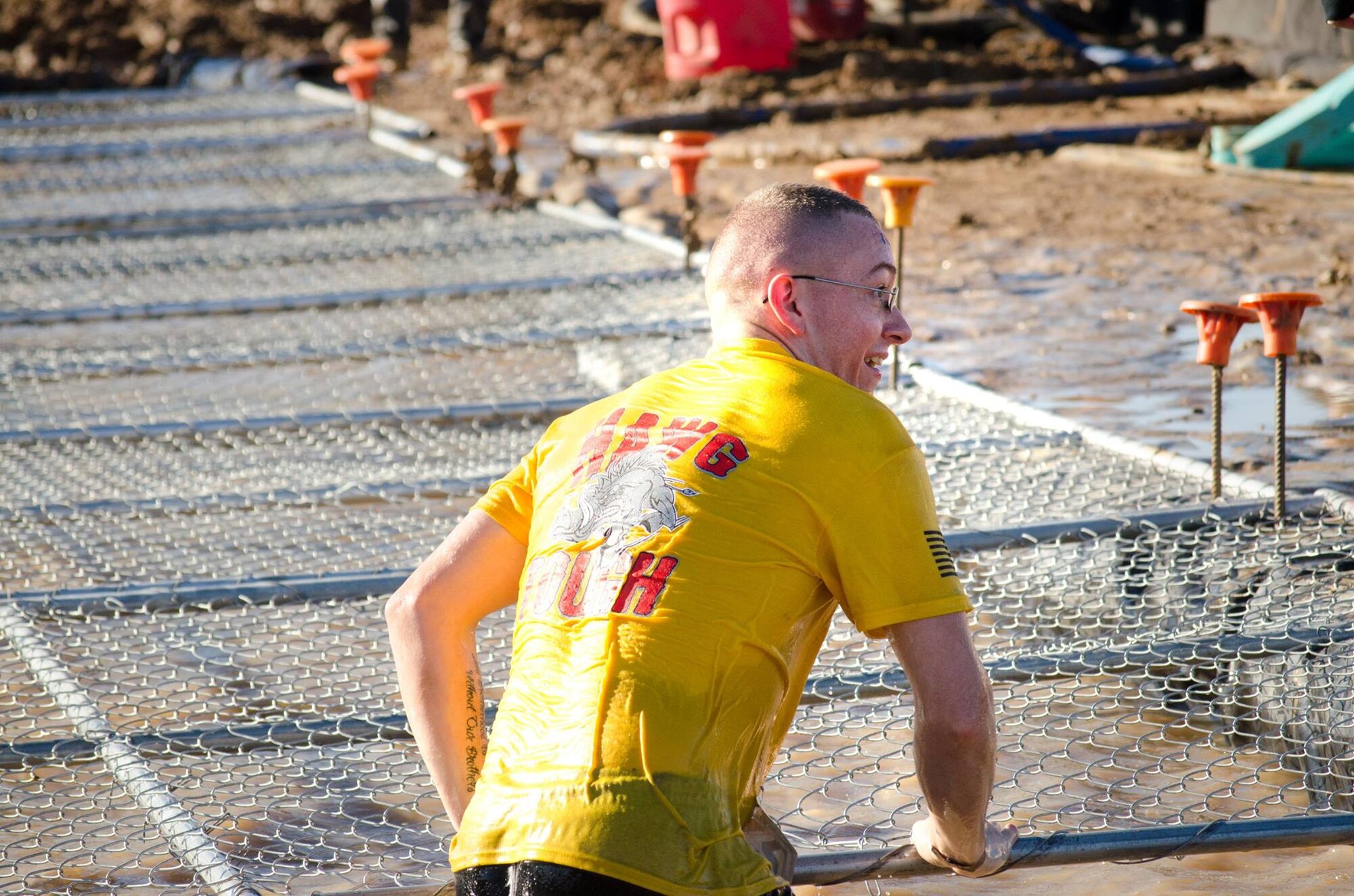 Members of the 442d Fighter Wing participate in the 2016 Missouri Tough Mudder in Sedalia, Mo., October 8, 2016. (Courtesy Photo)