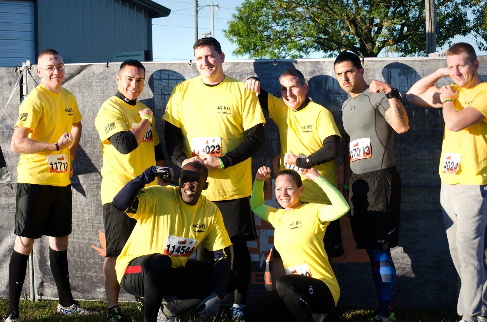 Members of the 442d Fighter Wing participate in the 2016 Missouri Tough Mudder in Sedalia, Mo., October 8, 2016. (Courtesy Photo)