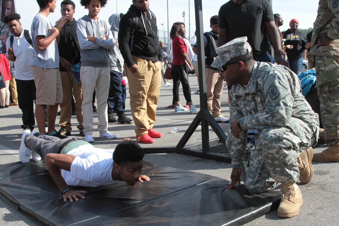 Soldiers of the 318th Chemical Company out of Birmingham, Ala., supported the Historically Black Colleges and Universities (HBCU) Magic City football classic event, Oct. 25-29, 2016, in order to enhance recruiting efforts and to promote awareness of the benefits of Army Reserve service in the HBCU community.
Magic City Classic (MCC) was hosted in the city of Birmingham and featured instate rivals Alabama State University and Alabama A&M University. These two HBCUs are the largest in the State of Alabama. The MCC is managed by the Alabama Sports Foundation and attracts over 70,000 fans each year making it the highest attended Black College Football game in the country.