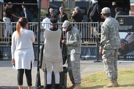 Soldiers of the 318th Chemical Company out of Birmingham, Ala., supported the Historically Black Colleges and Universities (HBCU) Magic City football classic event, Oct. 25-29, 2016, in order to enhance recruiting efforts and to promote awareness of the benefits of Army Reserve service in the HBCU community.
Magic City Classic (MCC) was hosted in the city of Birmingham and featured instate rivals Alabama State University and Alabama A&M University. These two HBCUs are the largest in the State of Alabama. The MCC is managed by the Alabama Sports Foundation and attracts over 70,000 fans each year making it the highest attended Black College Football game in the country.