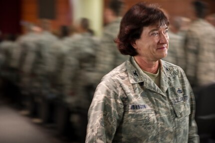 Members of the 315th Maintenance Group welcomed a new commander for their unit during a change of command ceremony Nov. 6, 2016, at Joint Base Charleston, South Carolina. Col. Richard Gay relinquished his command of seven years to Col. Sharon Johnson as Gay prepares for his retirement later in the year. (U.S. Air Force Photo by Senior Airman Jonathan Lane)
