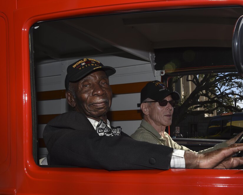 Francis Bolds, United States Navy Retired Senior Chief Petty Officer and grand marshal, participates in the Veterans Day parade in Charleston, South Carolina, Oct. 6, 2016. Bolds is a World War II, Korean War and Vietnam War veteran.