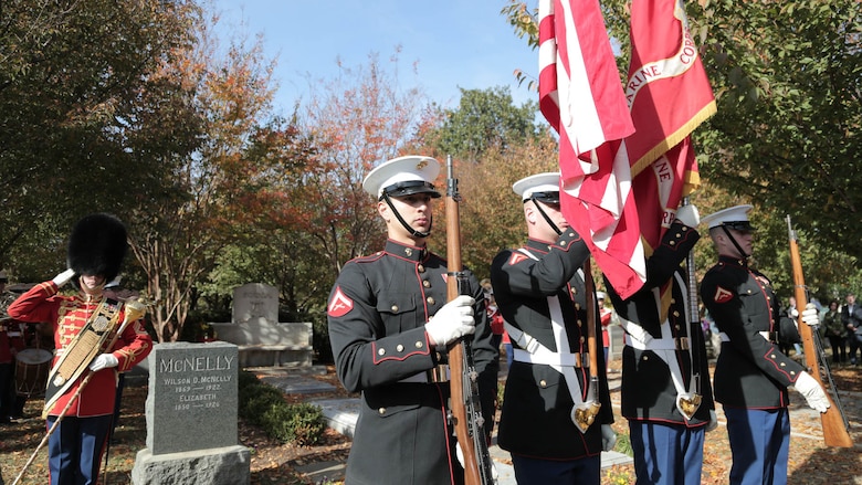 On Nov. 6, 2016, the Marine Band performed at John Philip Sousa's grave at Congressional Cemetery in Washington, D.C. in honor of the composer's 162nd birthday. 