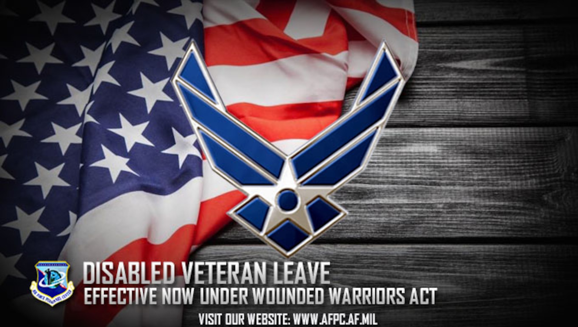 The Wounded Warriors Federal Leave Act gives leave to eligible disabled vets newly hired into federal service. The new leave policy went into effect Nov. 5, 2016. (U.S. Air Force graphic by Staff Sgt. Alexx Pons)