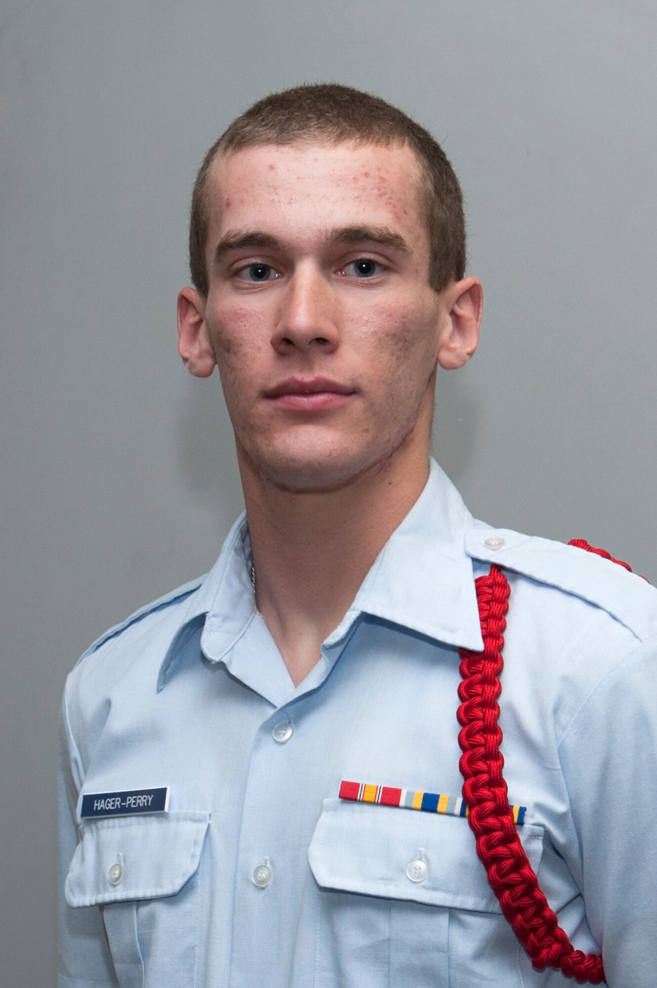 U.S. Air Force Airman Morgan Hagar-Perry, 315th Training Squadron student, stands for a portrait at Brandenburg Hall on Goodfellow Air Force Base, Texas, Nov. 4, 2016. Hagar-Perry is the Goodfellow Student of the Month spotlight for October, a series highlighting Goodfellow students. (U.S. Air Force photo by Staff Sgt. Laura R. McFarlane/Released)