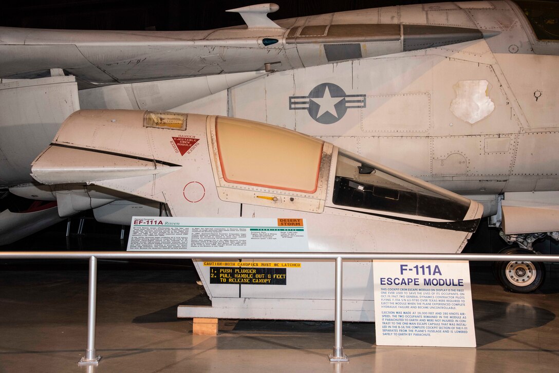 DAYTON, Ohio - The F-111A Escape Module on display in the Cold War Gallery at the National Museum of the U.S. Air Force. (U.S. Air Force photo by Ken LaRock)