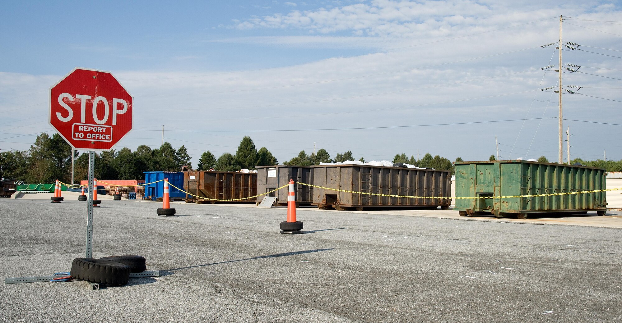 Team Dover members can place recyclables in roll-off containers located at the Recycling Center, building 650 located near the North Gate Nov. 3, 2016, at the Recycling Center on Dover Air Force Base, Del. Items can be dropped off at the Recycling Center every Tuesday or Thursday from 7:30 a.m. to 3 p.m. or by appointment. (U.S. Air Force photo by Roland Balik)