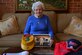 Barbara Ellis, wife of retired U.S. Air Force Maj. Gen. Billy Ellis, sits with some of her husband’s memorabilia in Sumter, S.C., Nov. 7, 2016. Throughout the duration of his career, Billy Ellis served as an Air Demonstration Squadron Thunderbirds pilot as well as an SR-71 Blackbird pilot. (U.S. Air Force photo by Airman 1st Class Christopher Maldonado)