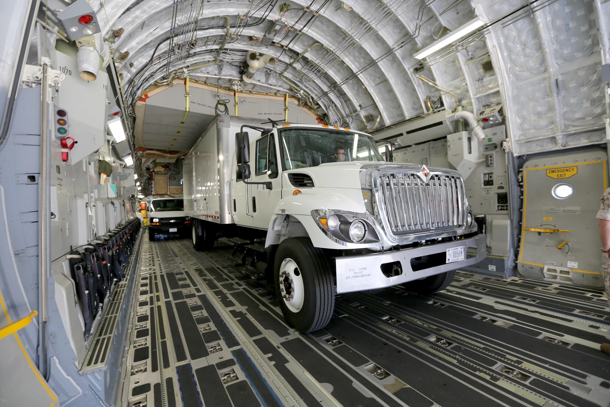 The inside of a Boeing C-17 Globemaster III is filled to capacity from Joint Task Force Civil Support vehicles at Joint Base Langley-Eustis, Va., while conducting a deployment readiness exercise Nov. 2, 2016. If practice makes perfect, then JTF-CS is ready to be called up with the right force, right response, and right expertise. (Official DOD photo by Ms. Tammy Cario)