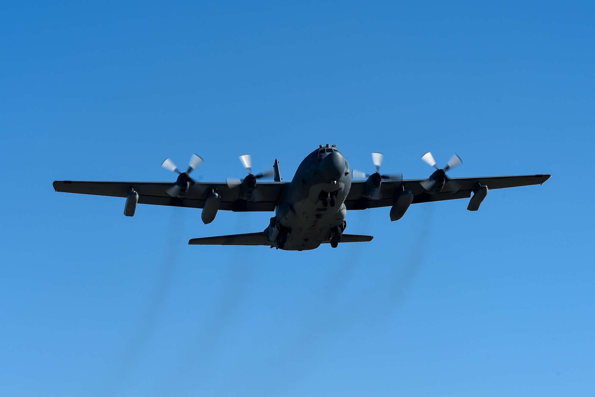 An MC-130H Combat Talon II participates in a training mission during Task Force Exercise Southern Strike at Camp Shelby, Miss., Oct. 29, 2016. The 1st Special Operations Wing spent two weeks providing  air support to Joint Special Operations Command forces during training missions at Southern Strike. (U.S. Air Force photo by Senior Airman Jeff Parkinson)