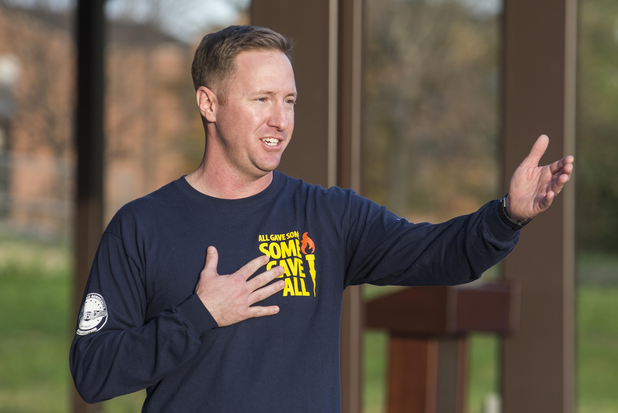 The 7th annual Air Force Sergeants Association Veteran's Vigil run was Nov. 4 and 5, 2016, at the James Gym Track, Scott Air Force Base, Illinois. Master Sgt. Gregory Kuhse was the honoree, who was killed in a British Puma Mk2 helicopter crash in Afghanistan last year. He was a Kalamazoo, Michigan, native and a father of four, with 19 years of service in the United States Air Force. He was assigned to the 3rd Manpower Requirements Squadron at Scott AFB. (U.S. Air Force photo by Senior Airman Megan Friedl)