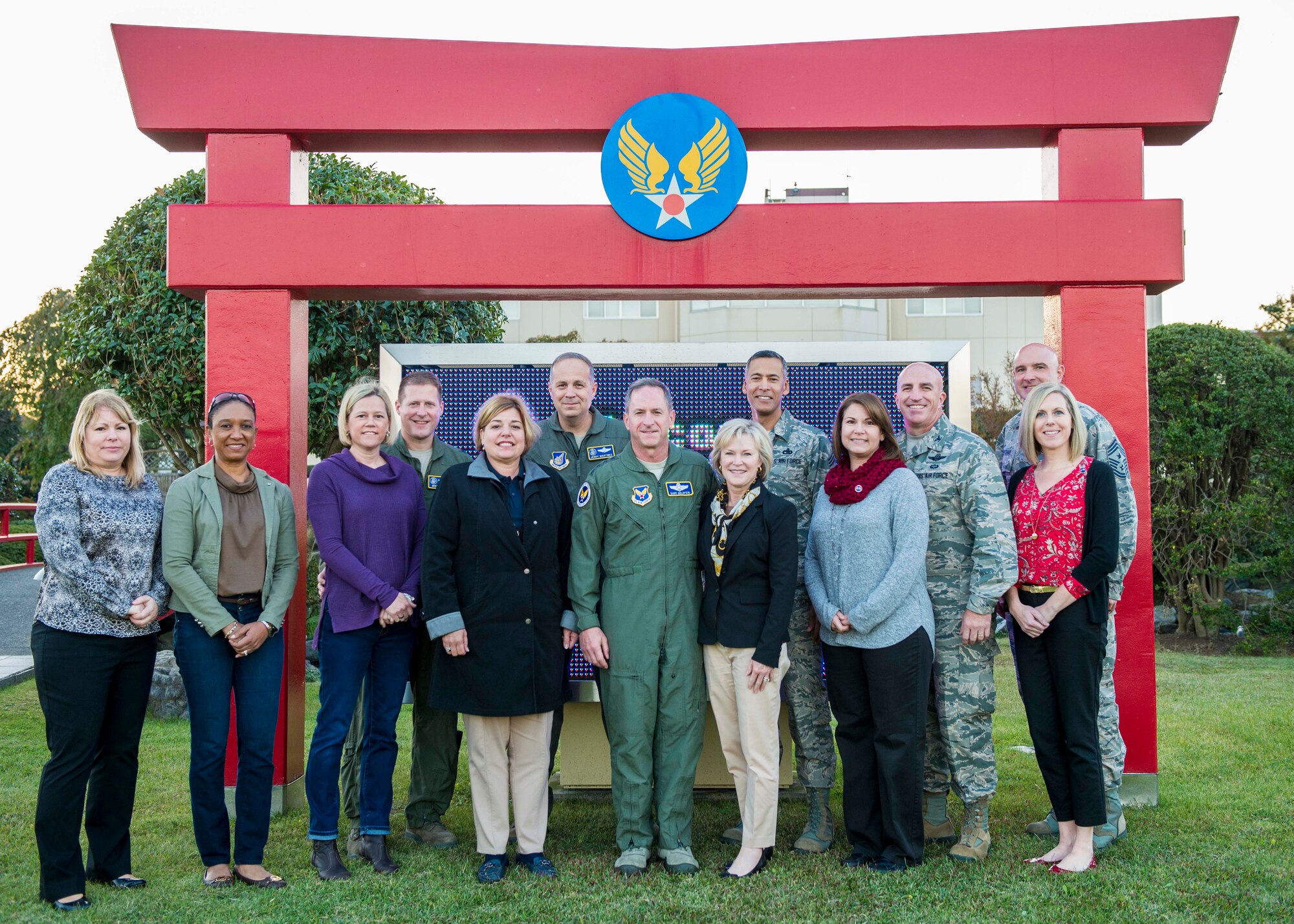 U.S. Air Force Chief of Staff Gen. David L. Goldfein stands under a tori gate after arriving to Yokota Air Base Japan on Nov. 5, 2016. Goldfein visited Yokota Air Base during an immersion tour of the Indo-Asia Pacific region after becoming the 21st U.S. Air Force chief of staff in July 2016. (U.S. Air Force photo by Airman 1st Class Donald Hudson/Released)