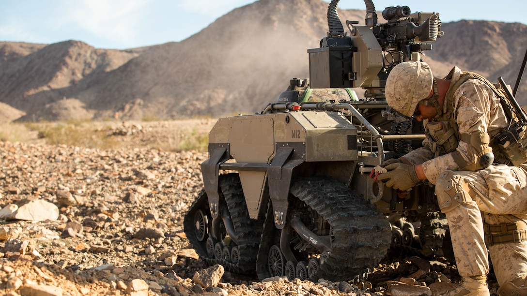 Lance Cpl. Zackary W. Rippin, infantry assaultman, 3rd Battalion, 5th Marine Regiment, operates a weaponized Multi-Utility Tactical Transport vehicle (MUTT) during a company assault on Range 400 at Marine Corps Air Ground Combat Center, Twentynine Palms, California, Nov. 7, 2016, as part of Integrated Training Exercise 1-17. The 28-day exercise is currently the longest-lasting activity that occurs at the installation and involves a series of progressive live-fire exercises that assesses the ability and adaptability of a force of more than 3,500 Marines and sailors. Commandant of the Marine Corps, Gen. Robert B. Neller has designated the battalion as the Marine Corps’ experimental force. 