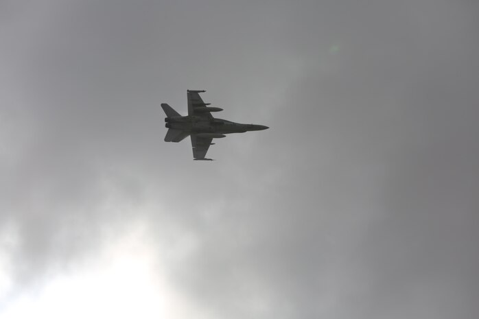 Service members with 4 Wing, Royal Canadian Air Force, conduct exercise PUMA STRIKE with 24 CF-188 Hornet fighter aircraft board Marine Corps Air Station Miramar, Calif., Oct. 31. Twice a year, 410 Tactical Fighter (Operational Training) Squadron deploys to locations in the southern United States to conduct fighter training operations. (U.S. Marine Corps photo by Lance Cpl. Jacob Pruitt/Released)