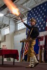 Dave Larrison, Theodore Roosevelt impersonator, rallies the crowd during the 91st Missile Wing birthday celebration at Minot Air Force Base, N.D., Nov. 9, 2016. The wing initially stood up in 1948 at McGuire Air Base, N.J. (U.S. Air Force photos/Senior Airman Apryl Hall)