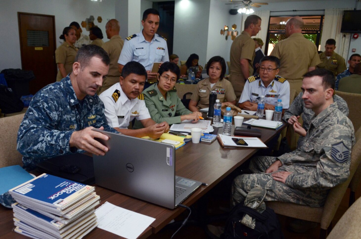 In this file photo, Cmdr. Gregory Adams, attached to Commander, Logistics Group Western Pacific/CTF73, participates in a planning conference for Pacific Partnership 2016 Feb. 23, 2016. Pacific Partnership is the largest annual multilateral humanitarian assistance and disaster relief preparedness mission conducted in the Indo-Asia-Pacific region.