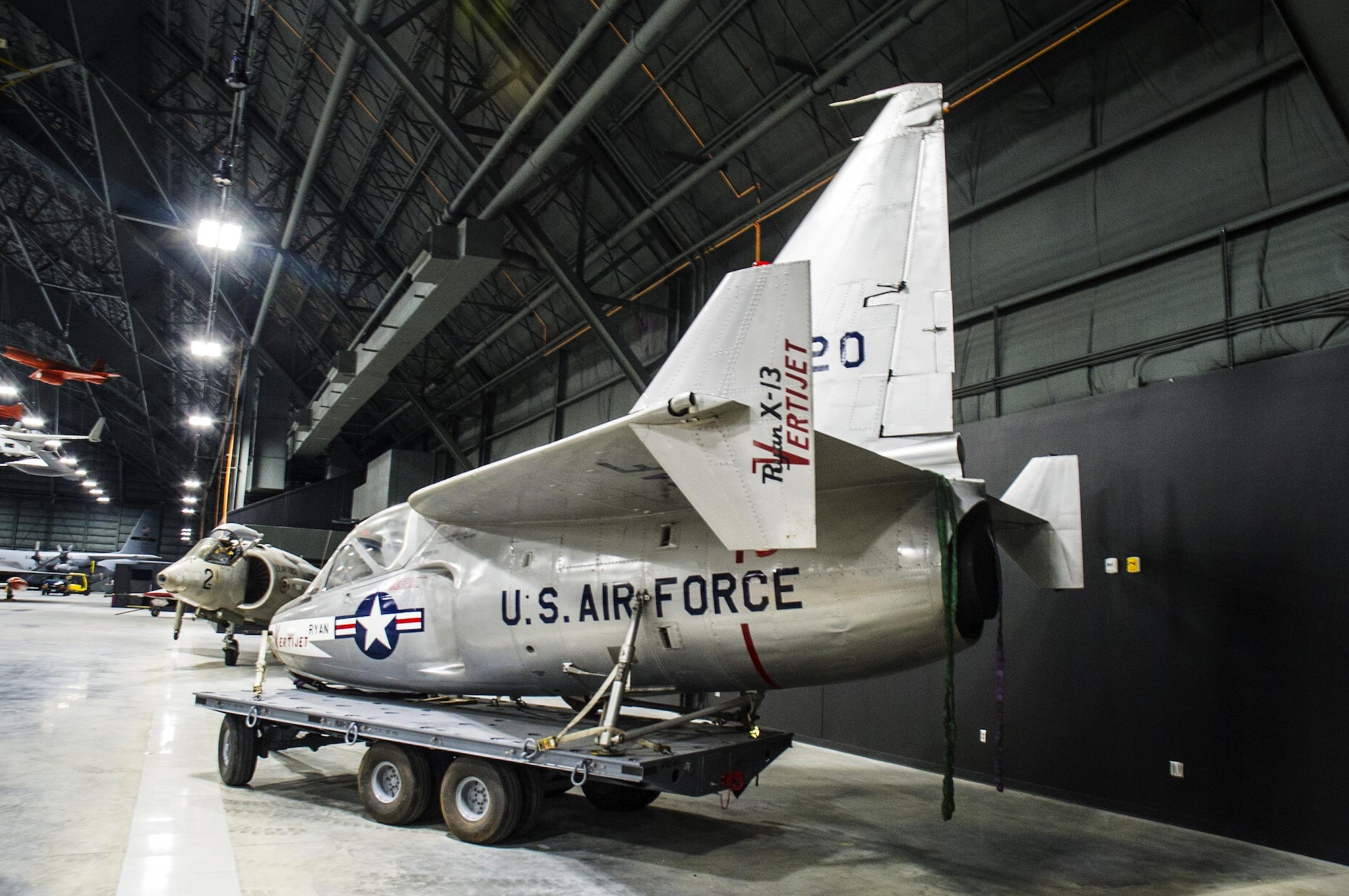 DAYTON, Ohio -- Ryan X-13 Vertijet in the Research & Development Gallery at the National Museum of the U.S. Air Force. This photo was taken during preparations for the fourth building, Feb. 2016. (U.S. Air Force photo by Ken LaRock)