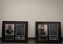 Two portraits of fallen Air Force Office of Special Investigations Airmen lay on the floor during the 25th Expeditionary Field Investigation Squadron’s fallen heroes dedication ceremony at Ramstein Air Base, Germany, Nov. 10, 2016. The 25th EFIS held the ceremony to commemorate AFOSI agents who lost their lives in the line of duty. Veteran’s Day is a celebration to honor America's veterans for their patriotism, love of country, and willingness to serve and sacrifice, even if it means their lives. According to a recent Congressional Research Service report, more than 6,500 U.S. service members have lost their lives in post-9/11 conflicts in Iraq and Afghanistan. (U.S. Air Force photo by Airman 1st Class Lane T. Plummer)
