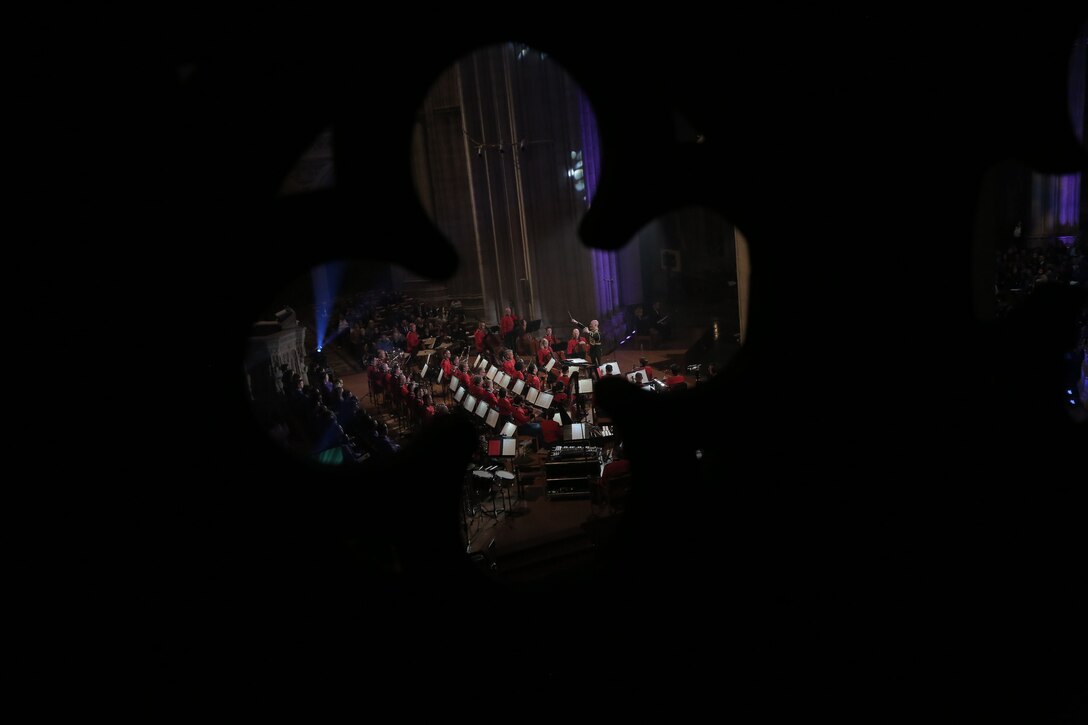 On Nov. 11, 2016, the Marine Chamber Orchestra and the Cathedral Choir performed for the National Veterans Day Concert at the Washington National Cathedral in Washington, D.C. The program included the Battle Hymn of the Republic, Fanfare for Common Man, Amazing Grace, and Taps. In addition to the music, the program featured actors reading letters aloud from veterans to their families, ranging from the American Revolution to the War in Afghanistan. (U.S. Marine Corps photo by Master Sgt. Amanda Simmons/released).
