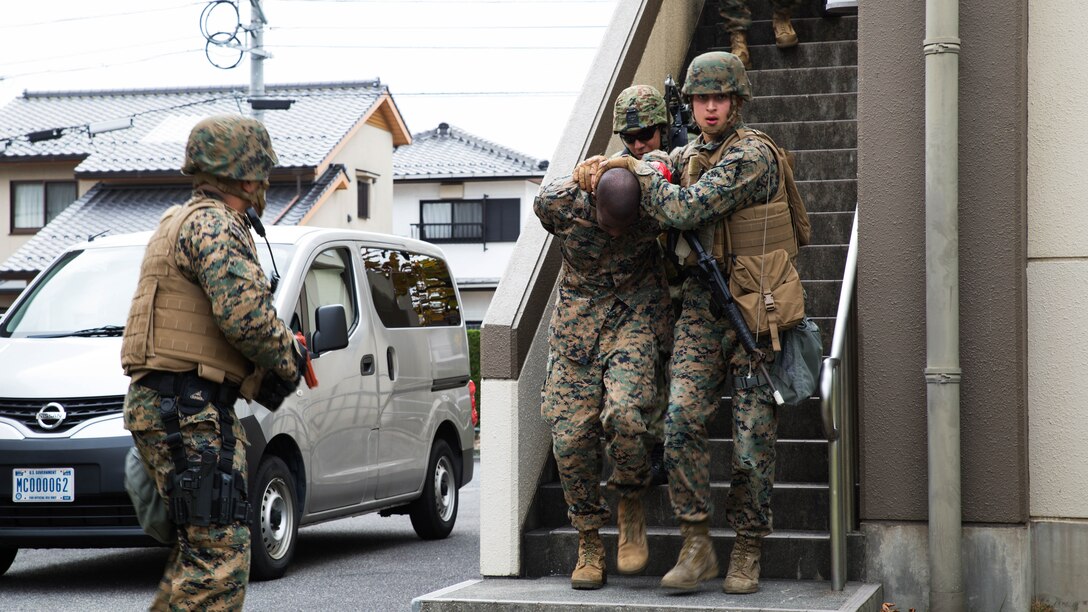 U.S. Marines and Japan Ground Self-Defense Force members executed exercise Active Shield at Marine Corps Air Station Iwakuni, Japan, Nov. 10, 2016. Active Shield is an annual exercise designed to test the abilities of U.S. and Japanese forces to work alongside each other to protect and defend Marine Corps Air Station Iwakuni and other U.S. assets in the region. 
